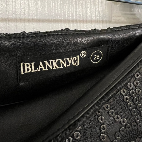 Blanknyc size 26 black vegan leather, sequined mini fully lined great condition - Picture 2 of 6